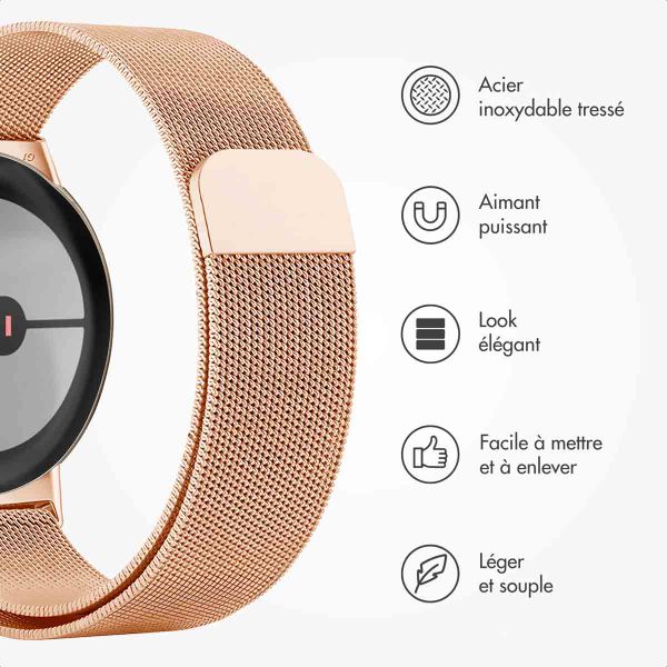 imoshion Bracelet magnétique milanais Google Pixel Watch / Watch 2 / Watch 3 / Watch 4 (41 mm) - Rose Doré