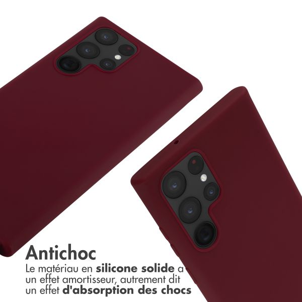 imoshion Coque en silicone avec cordon Samsung Galaxy S22 Ultra - Rouge foncé