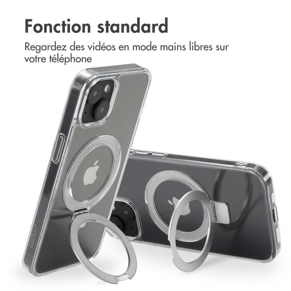 Accezz Coque Ring Stand avec MagSafe iPhone 14 - Transparent