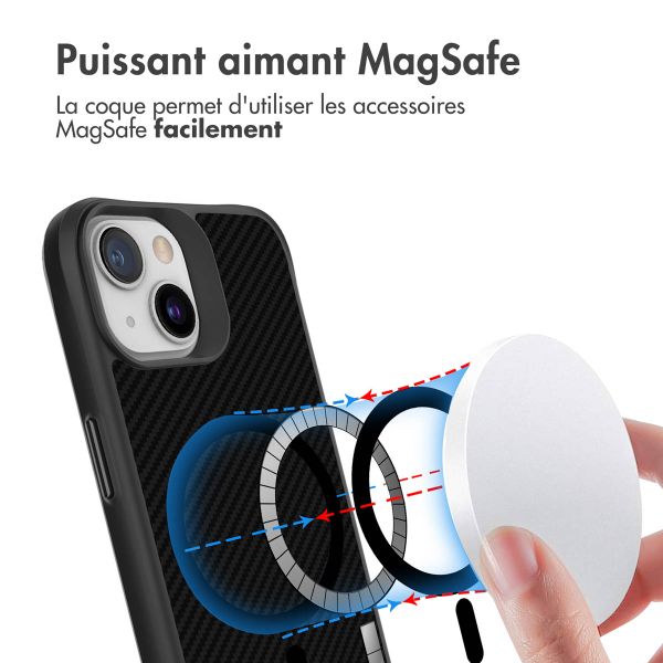 imoshion Rugged Hybrid Carbon Case avec MagSafe Apple iPhone 13 - Noir
