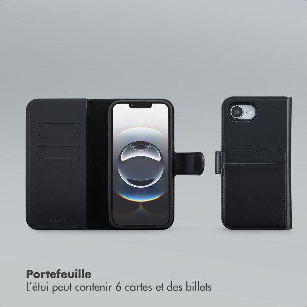 Selencia Étui portefeuille amovible Olyn avec MagSafe Apple iPhone 16e - Noir