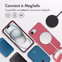 imoshion Coque arrière Color avec cordon amovible et MagSafe Apple iPhone 16e - Red Raspberry