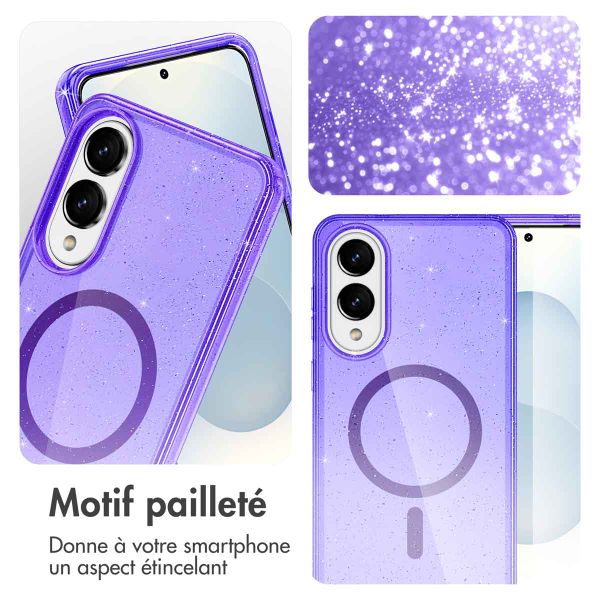 imoshion Coque Pailletée avec MagSafe Samsung Galaxy S25 Edge - Violet