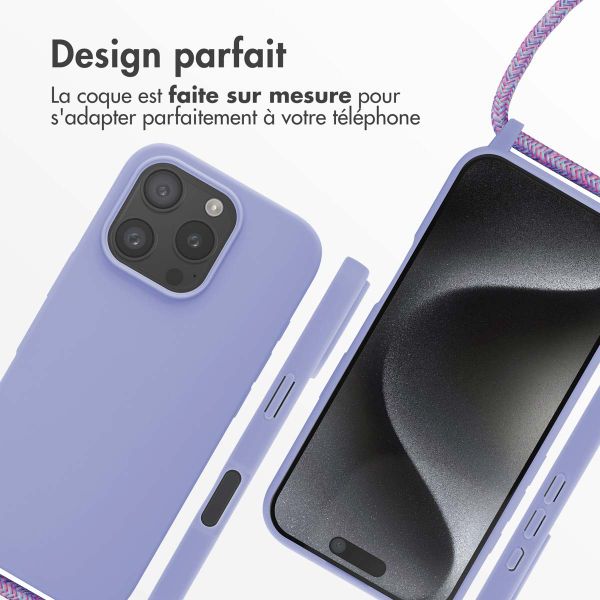 imoshion Coque en silicone avec cordon Apple iPhone 16 Pro - Violet