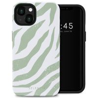Selencia Coque arrière Vivid Apple iPhone 13 - Colorful Zebra Sage Green