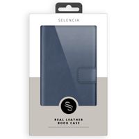 Selencia Étui portefeuille en cuir véritable Samsung Galaxy S21 Plus - Bleu