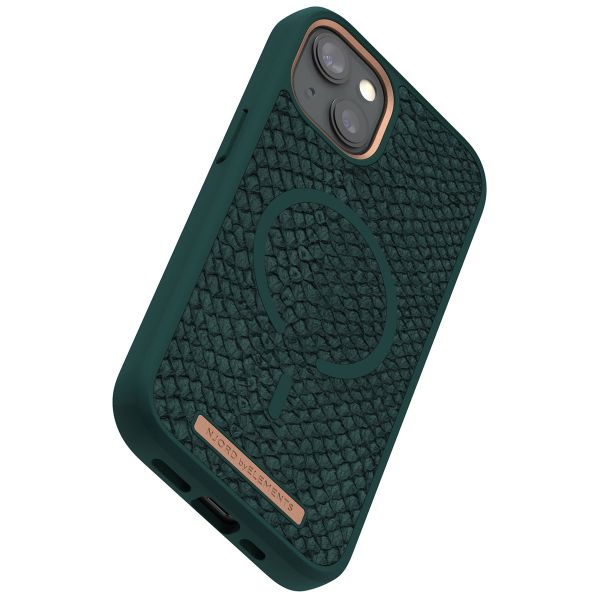 Njorð Collections Coque Salmon Leather MagSafe iPhone 13 - Dark Green