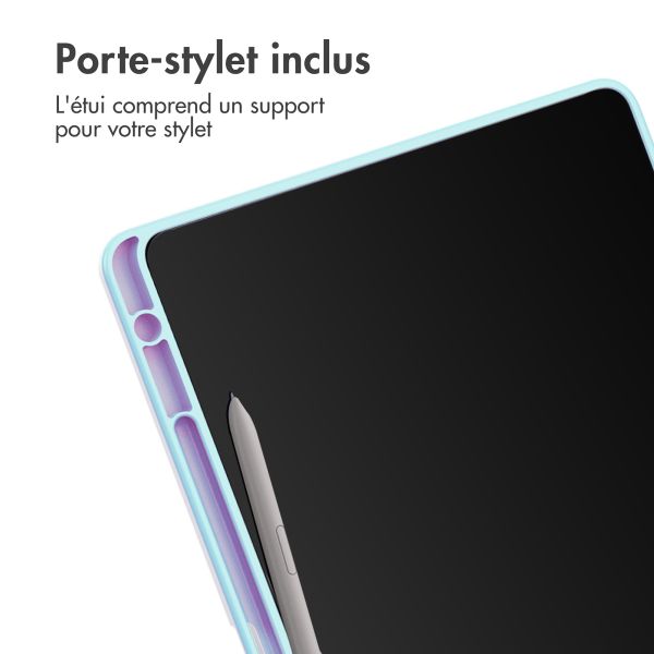 imoshion Coque tablette rigide Trifold Samsung Galaxy Tab S9 11.0 pouces / Tab S10 FE / S9 FE 10.9 pouces - Bleu clair