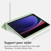 Accezz Coque tablette portefeuille Smart Silicone Samsung Galaxy Tab A9 Plus - Vert clair