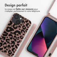 imoshion Coque design en silicone avec cordon iPhone 13 Mini - Animal Pink