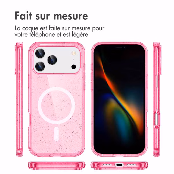 imoshion Coque Pailletée avec MagSafe Apple iPhone 17 Pro Max - Rose