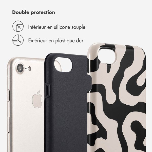 Selencia Coque arrière Vivid Apple iPhone SE (2022 / 2020) / 8 / 7 / 6(s) - Art Wave Black