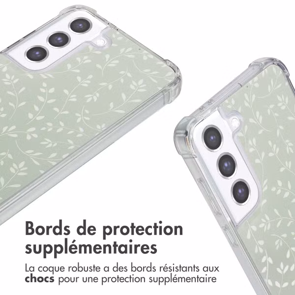 imoshion Coque Design avec cordon Samsung Galaxy S21 FE - Smoke Green Flowers