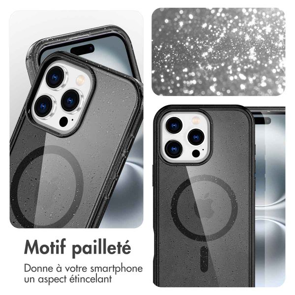 imoshion Coque Pailletée avec MagSafe Apple iPhone 16 Pro Max - Glitter Noir