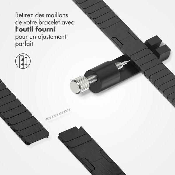 Selencia Bracelet à maillons en acier Apple Watch Series 1 t/m 9 / SE (38/40/41 mm) | Series 10 / 11 (42 mm) - Noir