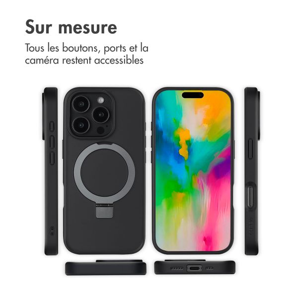 Accezz Coque Ring Stand avec MagSafe Apple iPhone 16 Pro Max - Noir