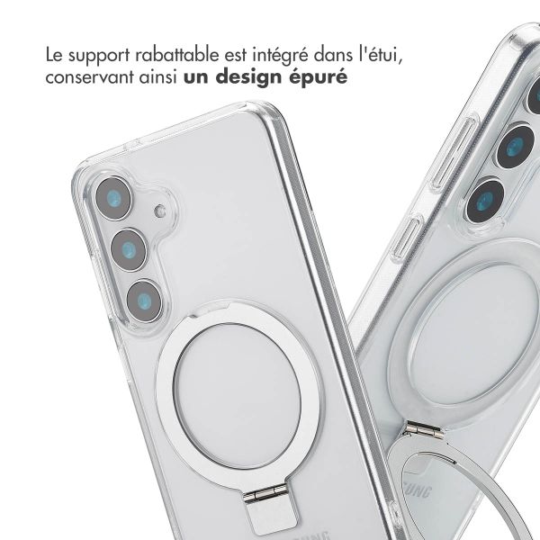 Accezz Coque Ring Stand avec MagSafe Samsung Galaxy S25 - Transparent