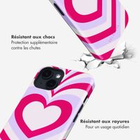 Selencia Coque arrière Vivid avec MagSafe Apple iPhone 14 - Double Hearts Rubine Red Lilac