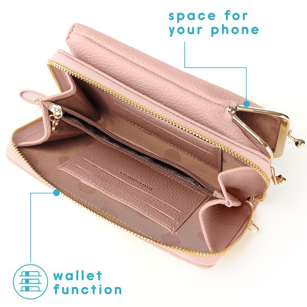 imoshion Sac téléphone en cuir végan Crossbody - Rose