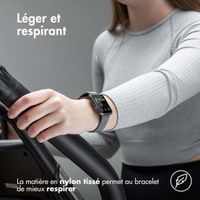 imoshion Bracelet en nylon élastique Apple Watch Series 1 t/m 11 / SE / Ultra (44/45/46/49 mm) - Gris foncé