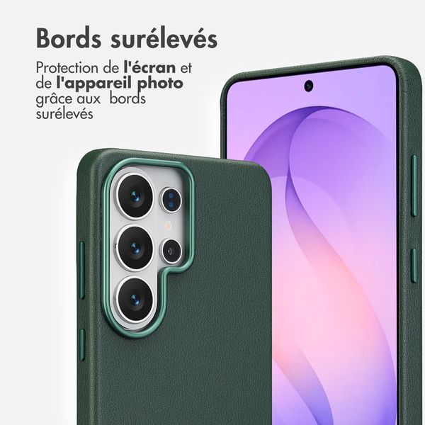 Accezz Coque arrière en cuir avec MagSafe Samsung Galaxy S26 Ultra - Cedar Green