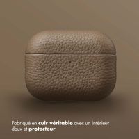 Accezz Coque en Cuir véritable Apple AirPods Pro 3 - Taupe