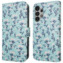 imoshion Étui de téléphone portefeuille Design Samsung Galaxy A32 (5G) - Blue Flowers