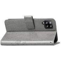 Etui de téléphone Fleurs de Trèfle Samsung Galaxy A42 - Gris