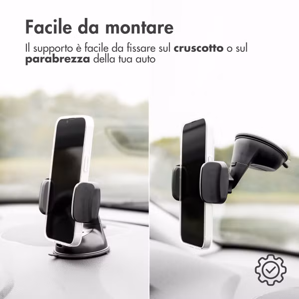 imoshion Support de téléphone pour voiture - Réglable - Tableau de bord et pare-brise - Noir