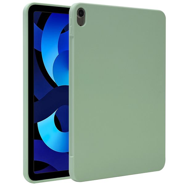 Accezz Coque Liquid Silicone avec porte-stylet iPad Air 11 pouces (2024) M2 / Air 5 (2022) / Air 4 (2020) - Vert clair