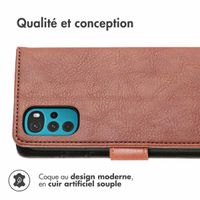 imoshion Étui de téléphone portefeuille Luxe Motorola Moto G22 - Brun