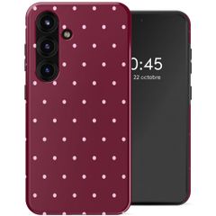 Selencia Coque arrière Vivid avec MagSafe Samsung Galaxy S25 - Happy Dots Burgundy