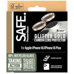 SAFE by PanzerGlass Protection Caméra iPhone 16 / 16 Plus - Glitter Gold