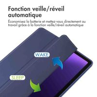 imoshion Coque tablette rigide Trifold Samsung Galaxy Tab S9 11.0 pouces / Tab S10 FE / S9 FE 10.9 pouces - Bleu foncé