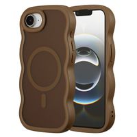 Selencia Coque arrière Wavy avec MagSafe Apple iPhone 16e - Mocha Brown
