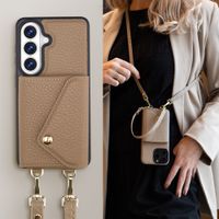 Selencia Coque de télephone Sera avec cordon et porte-cartes enveloppe Samsung Galaxy S26 - Taupe
