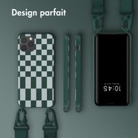 Selencia Coque design en silicone avec cordon amovible Apple iPhone 11 Pro - Irregular Check Green