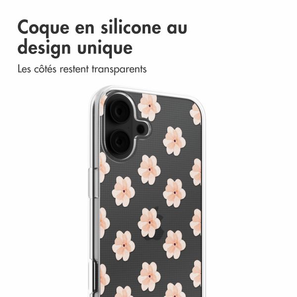 imoshion Coque Design Apple iPhone 16 - Floral Peach