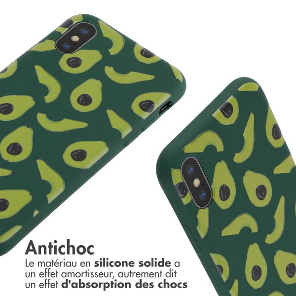 imoshion Coque design en silicone avec cordon iPhone X / Xs - Avocado Green