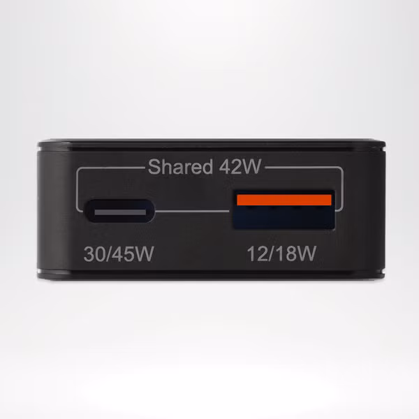 Accezz Chargeur GaN Ultra Slim - USB-C + USB-A - 45 W - Noir