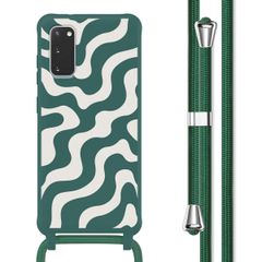 imoshion Coque design en silicone avec cordon Samsung Galaxy S20 - Petrol Green Groovy