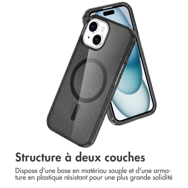 imoshion Coque Sparkle avec MagSafe iPhone 15 - Noir