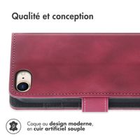imoshion Etui de télephone portefeuille avec cordon Apple iPhone SE (2022 / 2020) / 8 / 7 - Rouge