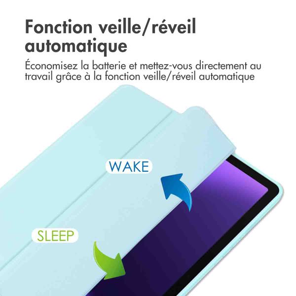 imoshion Coque tablette rigide Trifold Samsung Galaxy Tab S9 11.0 pouces / Tab S10 FE / S9 FE 10.9 pouces - Bleu clair