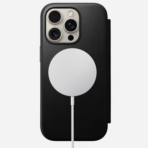 Nomad Étui de télephone portefeuille Modern Leather Folio Apple iPhone 16 Pro - Noir