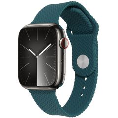 imoshion Bracelet tressé en silicone Apple Watch Series 1 t/m 11 / SE / Ultra (44/45/46/49 mm) - Vert foncé