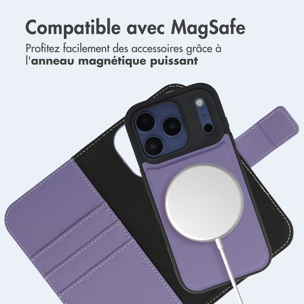 imoshion Étui portefeuille luxe 2-en-1 amovible Apple iPhone 17 Pro - Violet