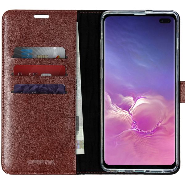 Valenta Etui téléphone portefeuille Samsung Galaxy S10 Plus - Brun