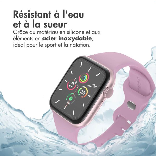 imoshion Bracelet en silicone⁺ Apple Watch Series 1 t/m 11 / SE / Ultra (44/45/46/49 mm) - Taille M/L - Mauve