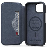 Njorð Collections Coque en cuir véritable MagSafe Wallet iPhone 14 - Black